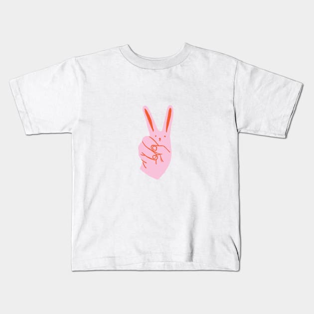 Bunny Ears Tee - Centered Placement Kids T-Shirt by Emily Doliner Art